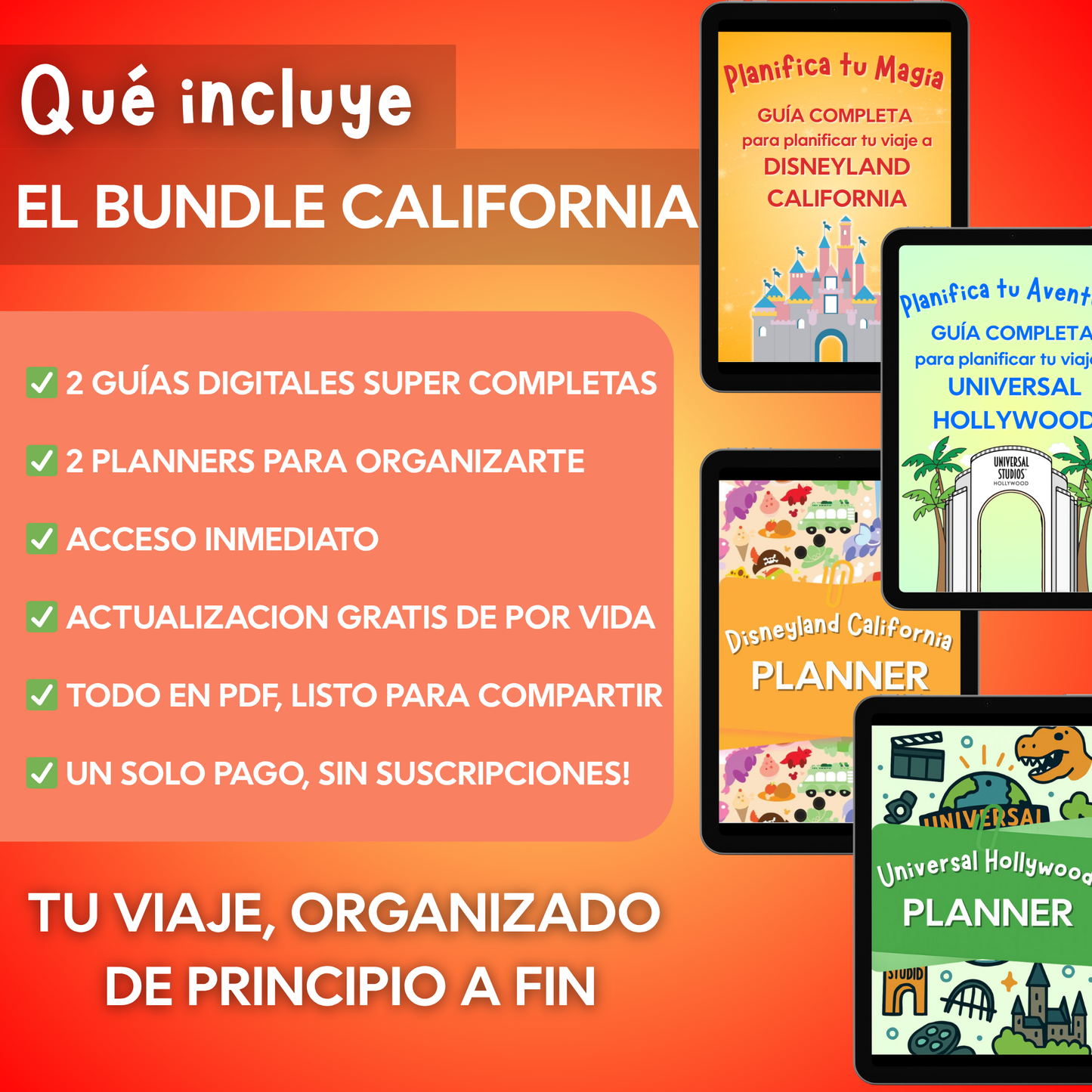 Bundle California: Guías + Planners Disney y Universal