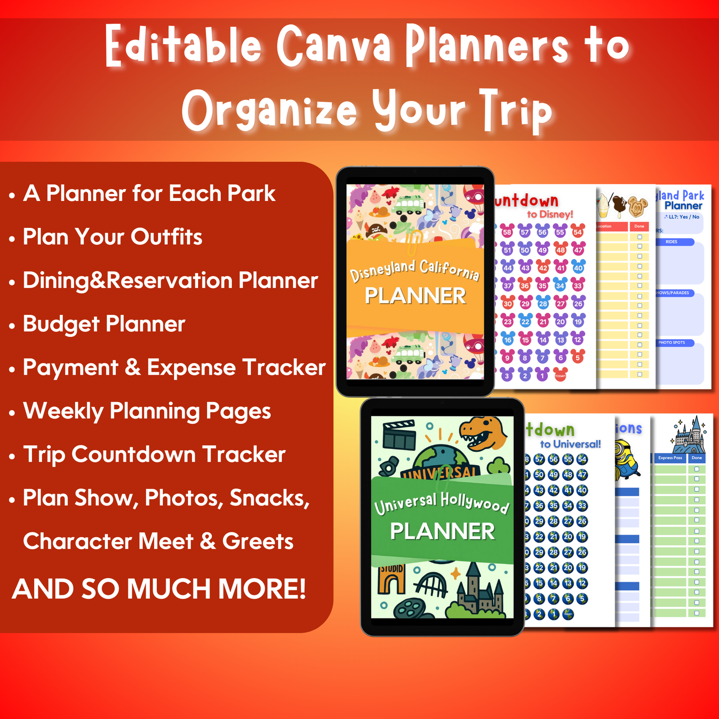 California Bundle: Disney & Universal Guides + Planners